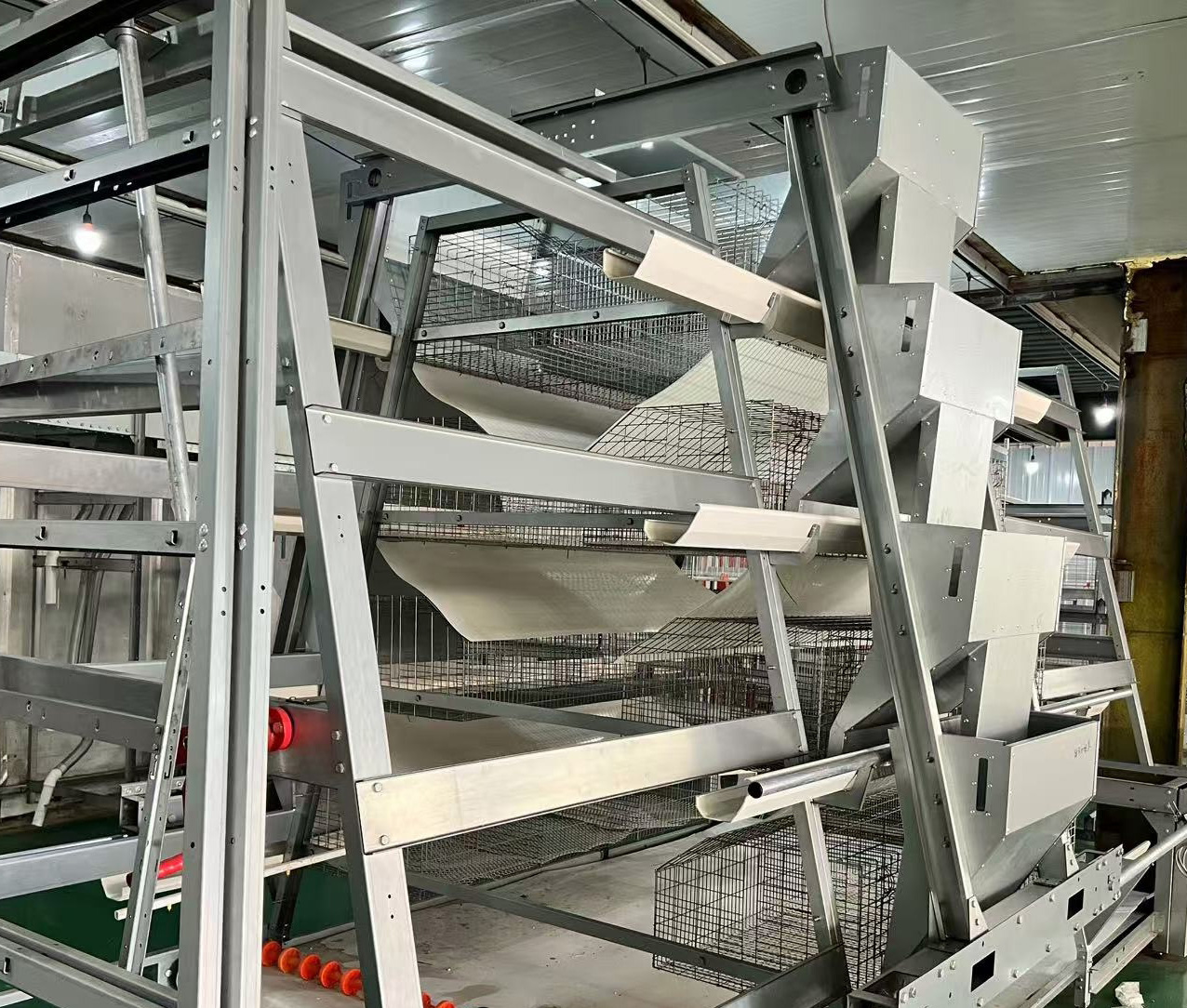 A Type Chicken Laying Battery Cages Hot Dip Galvanized 3/4 Tiers Chicken Layer Cage Auto Manure & Egg Collection System
