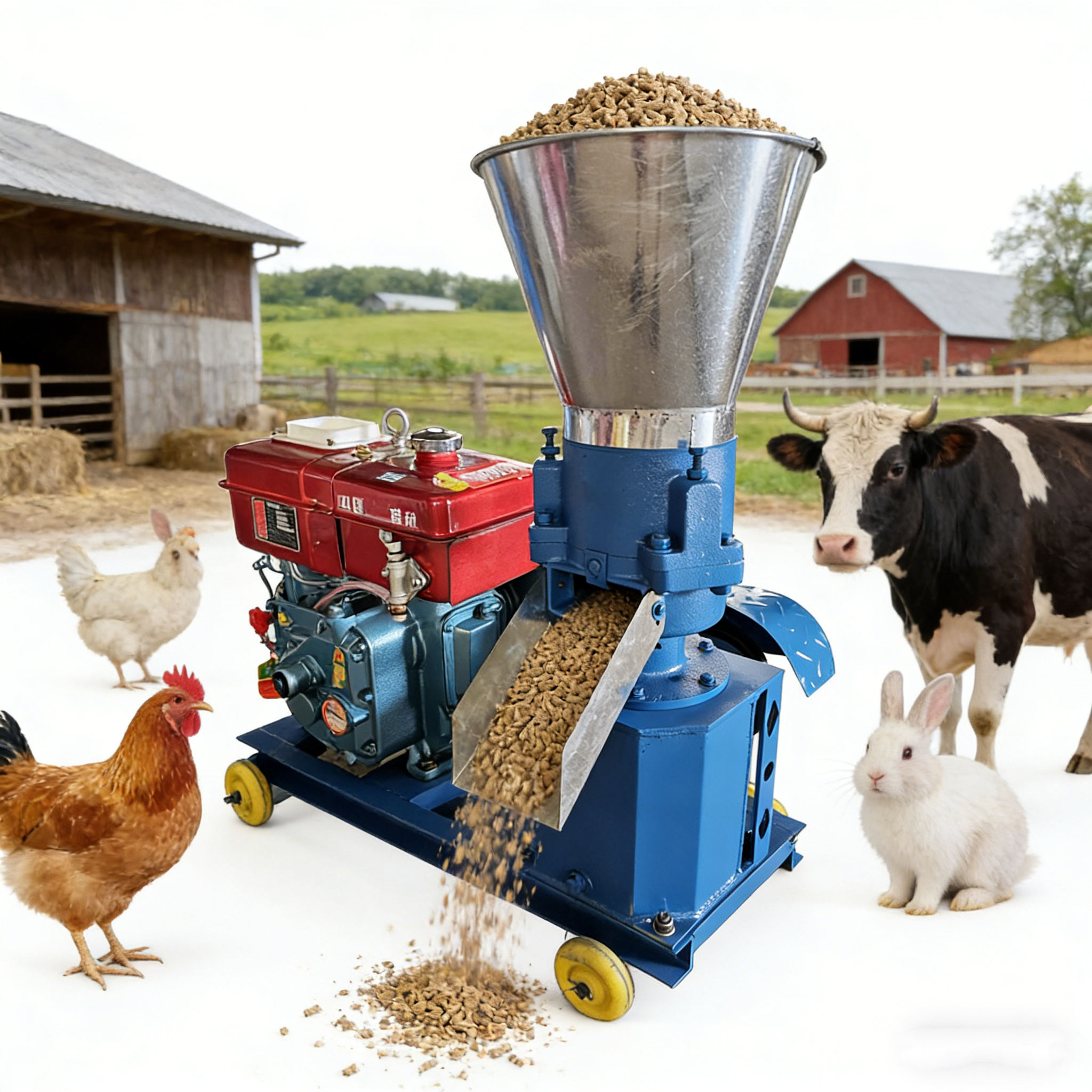 Animal Poultry feed extruder mill grass pellet making machine factory price
